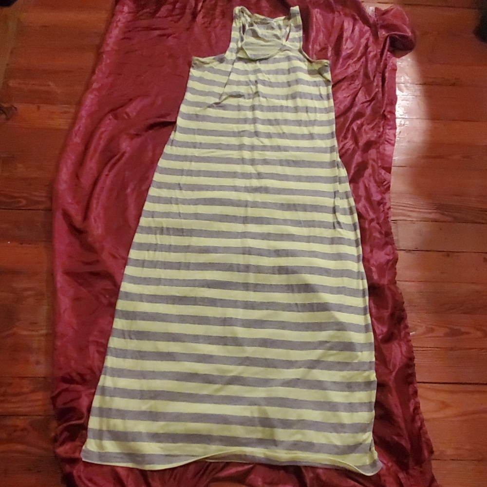 Yellow and gray dress